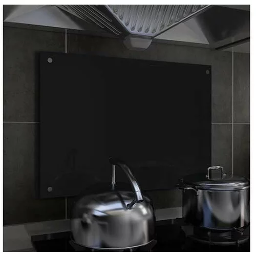  Kuhinjska zaščitna obloga črna 70x50 cm kaljeno steklo