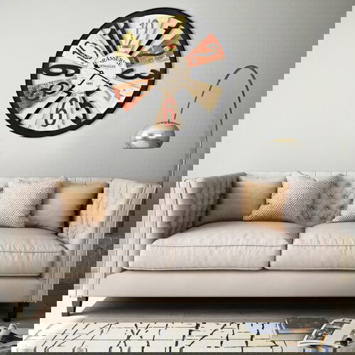VidaXL Zidni sat metalni 60 cm raznobojni Slike