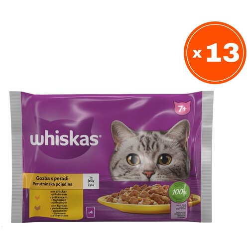 Whiskas Vlažna hrana za mačke Senior, Vi&scaron;e vrsta mesa, 4x85g, 13 pakovanja Cene