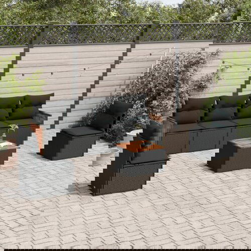 vidaXL 7-dijelni set vrtnih sofa od poliratana s jastucima crni Cijene