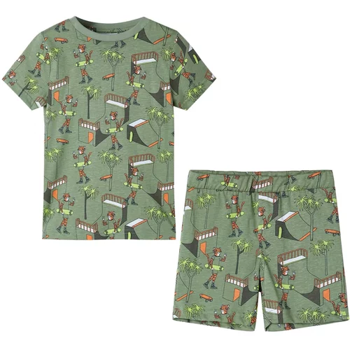  Dječja pidžama s kratkim rukavima svijetla kaki boja 104