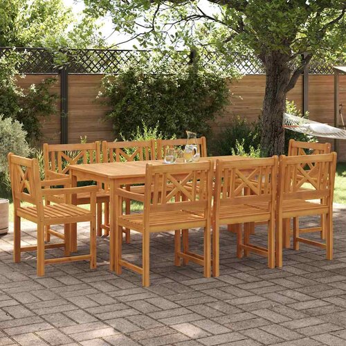  Vrtni set za objed 9 kom. 8-sjedala Smeđa Čvrsto drvo akacije 180 x 90 x 74 cm Cijene