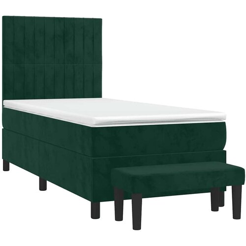 Box spring krevet s madracem tamnozeleni 90x200 cm bar&amp;scaron;unasti Slike