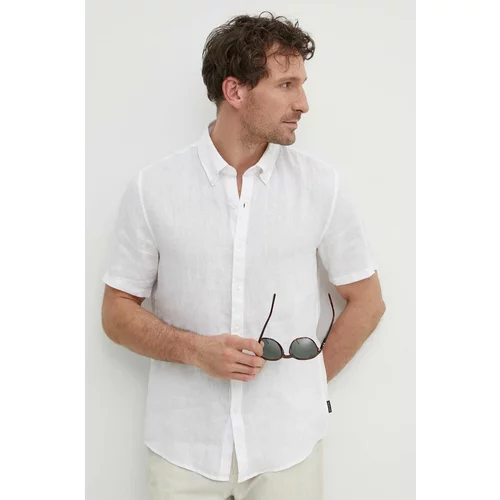 Michael Kors Lanena košulja boja: bijela, regular, s button-down ovratnikom
