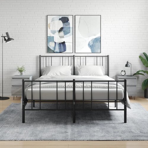 VidaXL Nočna omarica 2 kosa siva sonoma 40x35x50 cm inženirski les Slike