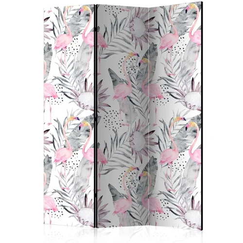  Paravan u 3 dijela - Flamingos and Twigs [Room Dividers] 135x172