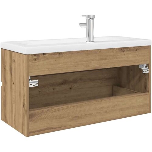  omarica za umivalnik z vgrajenim umivalnikom pipo Artisan Oak Slike
