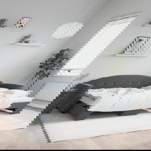 vidaXL Izvlečna dnevna postelja temno siva 90x190 cm žamet Cene