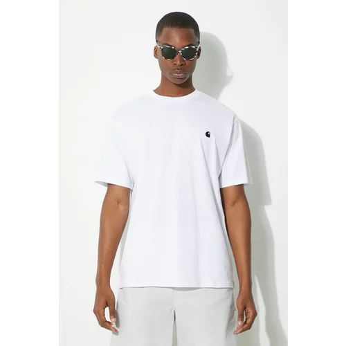 Carhartt WIP Pamučna majica S/S Madison za muškarce, boja: bijela, bez uzorka, I033000.00AXX