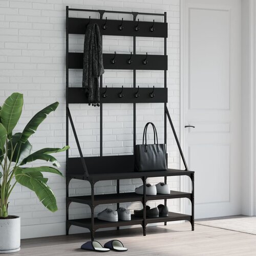 vidaXL Stalak za odjeću sa spremištem za cipele crni 100 x 40 x 184 cm Cijene