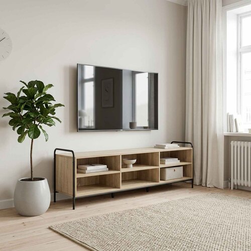  TV ormar 140 x 39,5 x 50 cm Hrast sonoma Konstruirano drvo Slike