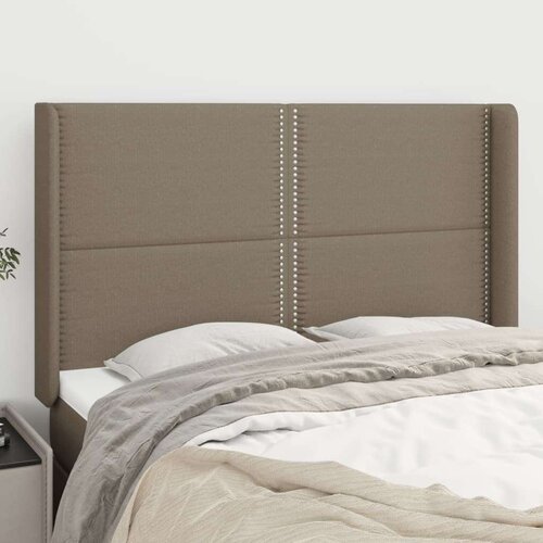  Vzglavje z ušesi taupe 147x16x118/128 cm blago, (20736002) Cene