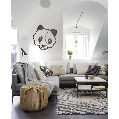 Wallity zidna dekoracija panda, 50 x 50 cm, crna Cene