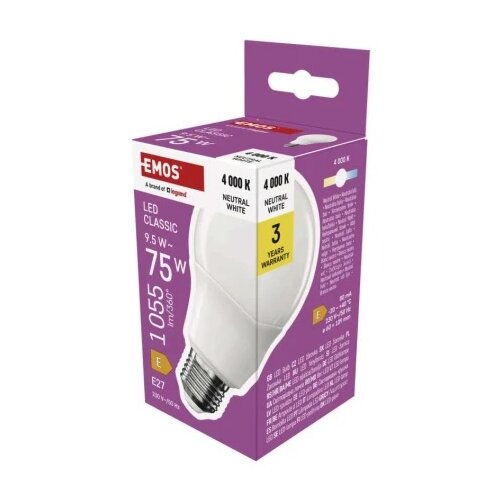  led sijalica classic A60 9,5W 1055lm E27 nw emos ZQ5E53 Slike