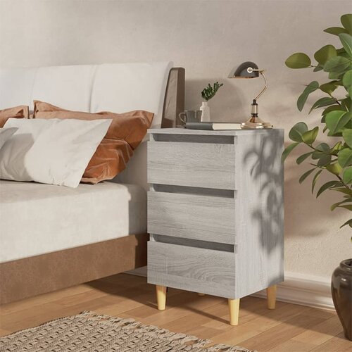 vidaXL Nočna omarica z lesenimi nogami siva sonoma 40x35x69 cm Cene