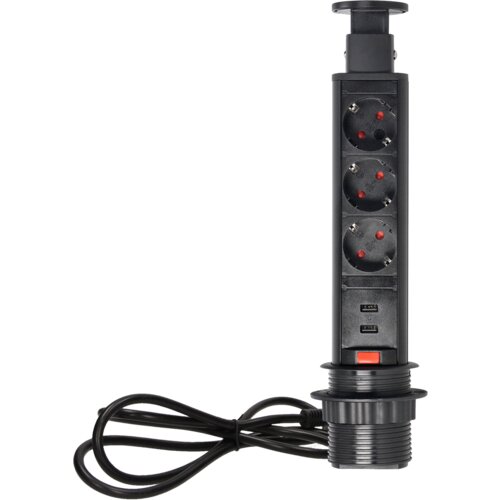 Orno Produžni kabel sa 3 x Schuko utičnice + 2 x USB, ugradbena – OR-AE-1349(GS)/B Cijene