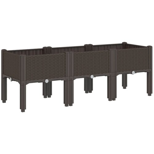  Vrtna sadilica s nogama smeđa 120 x 40 x 42 cm PP Slike