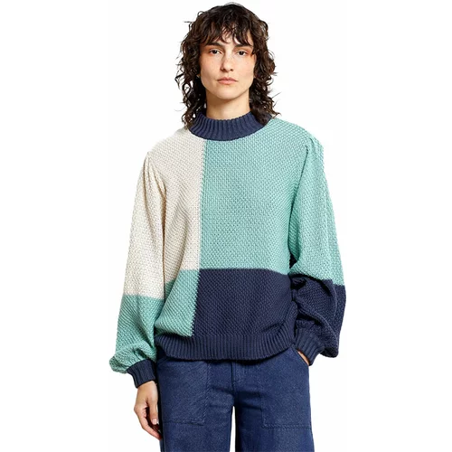 DEDICATED. Sweater Knitted Rutbo Blocks Green