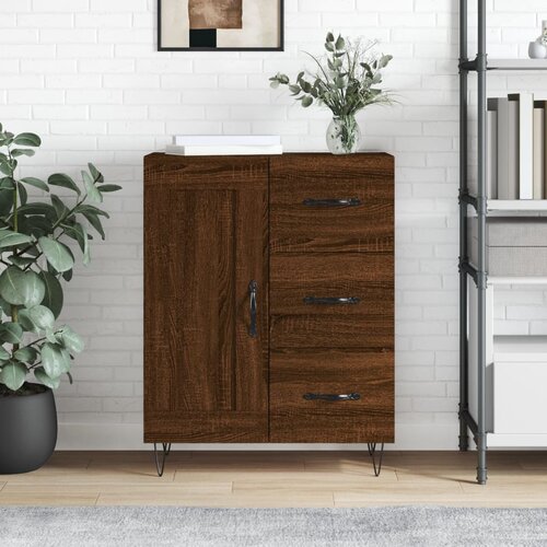 VidaXL Komoda rjavi hrast 69,5x34x90 cm inženirski les Slike