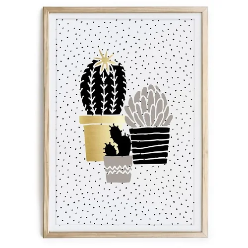 Really Nice Things Uokvireni plakat Cactus Family, 40 x 60 cm