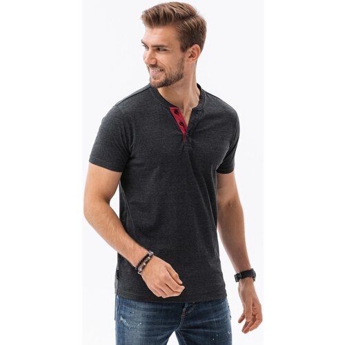 Ombre majice s kratkimi rokavi mo&amp;scaron;ka majica (S1390BLACK) pisana Slike