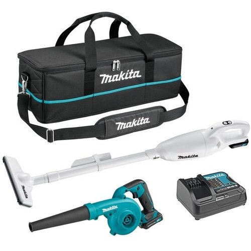 Makita akumulatorski duvač lišća UB100DZ + akumulatorski usisivač CL108FDZW, 12V, 2x2,0 ah CLX245SAX1 Cene
