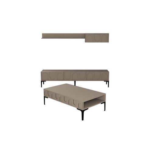 Hanah home Set TV ormarić i klub stolić Lyon 3, 4 dijela, Smeđa Slike