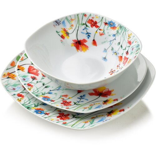 Mondex Jedilni servis porcelan AFFEKDESIGN by Lea Iris 16,5/19,5/22 cm bel 18-delni, (5000226021) Cene