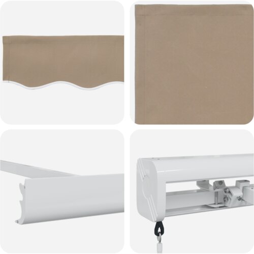 VidaXL Ručno Uvlačiva Tenda Bež 350x250 cm, Zamjenski Materijal za Tendu za Okvir 3.5x2.5 m Bež Slike