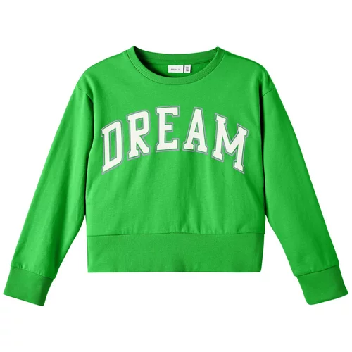 name it Sweater majica 'Tiala Dream' siva / zelena / bijela