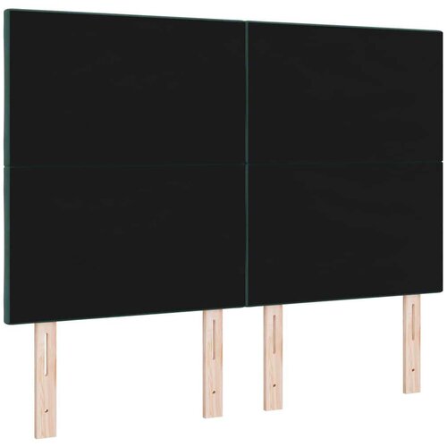  LED glava kreveta Tamnozelena 160 cm Lažna koža Slike