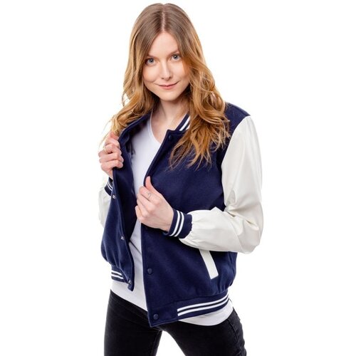 Glano Women's Baseball Jacket - Dark Blue Cene
