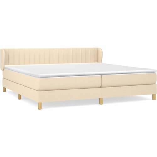 Maison Chic Box spring postelja - Vzmetna postelja z vzmetnico krem 200x200 cm blago SL19703, (21881493) Cene