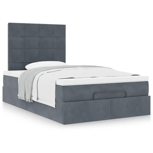 VidaXL Okvir za krevet s madracima tamnosivi 120x190 cm bar&amp;scaron;unasti Slike