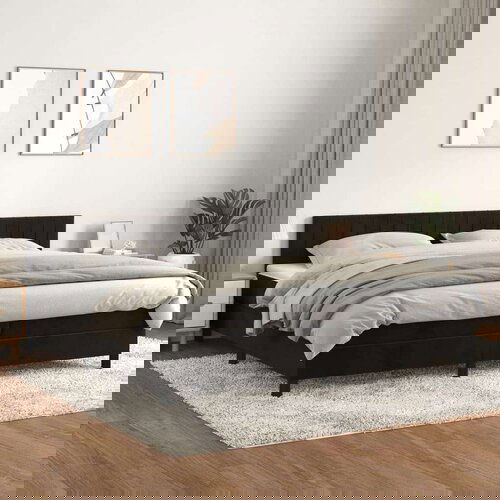  Box spring postelja z vzmetnico črna 200x200 cm žamet, (20792057) Slike