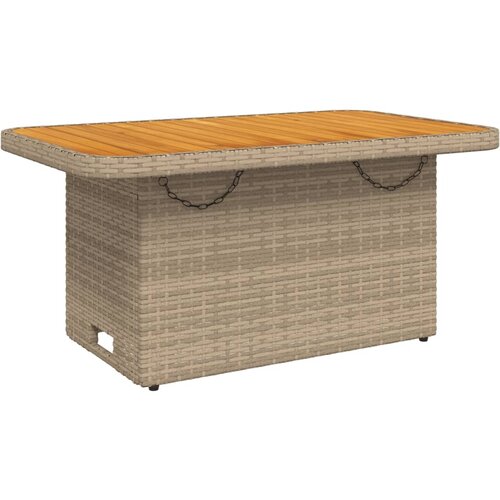  4-dijelni vrtni blagovaonski set od poliratana s jastucima bež 90 cm table length Slike
