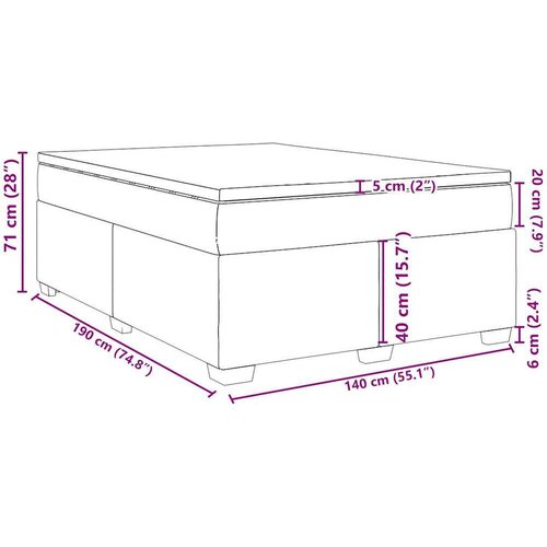 VidaXL Krevet s oprugama i madracem sivi 140x190 cm od umjetne kože Slike