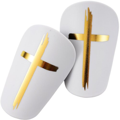 INF Dvojni komplet velikih križnih &scaron;čitnikov za nogomet, PU in EVA gold white, (5000302572) Cene