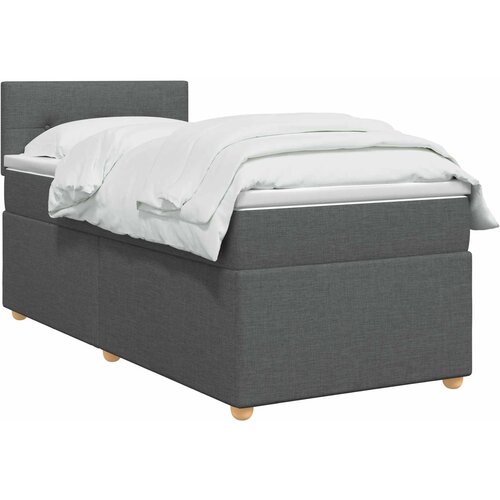  Boxspring krevet s madracem Tamnosiva 90 x 200 cm Tkanina 200 x 90 x 88 cm Slike