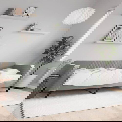 VidaXL Dnevni krevet s madracem svjetlosivi 90 x 200 cm bar&amp;scaron;unasti Slike
