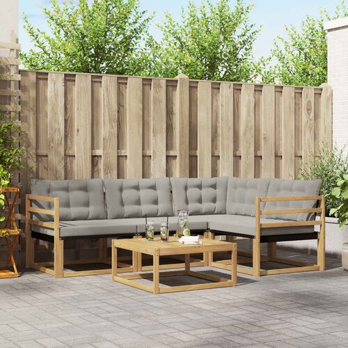  Set vanjskih sofa 5 kom. Bijela i svjetlosiva Cene