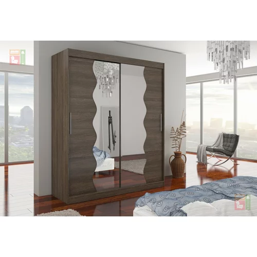 ADRK Furniture Garderobna omara z drsnimi vrati Kansas 180x215x58 cm