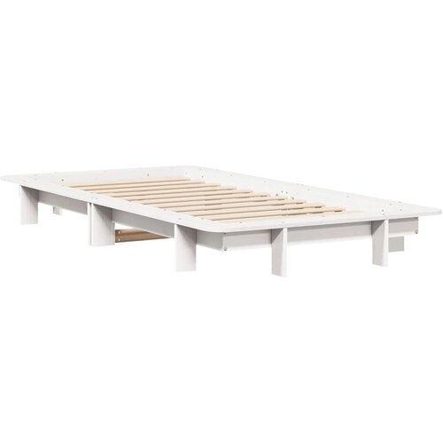 vidaXL Posteljni okvir bel 75x190 cm trdna borovina, (21292574) Cene