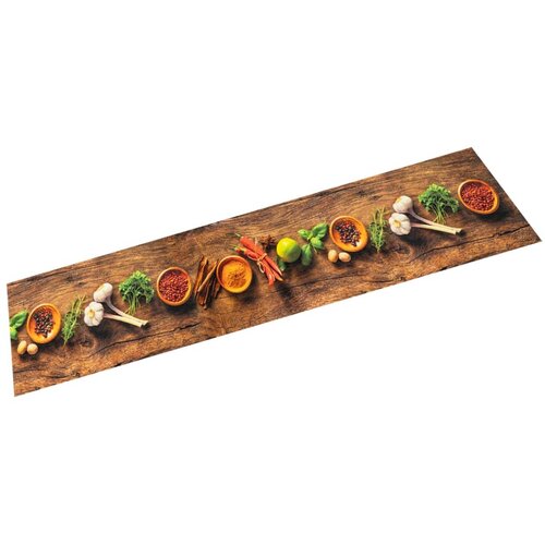  Kuhinjski tepih perivi s uzorkom začina 60 x 180 cm baršunasti Cene
