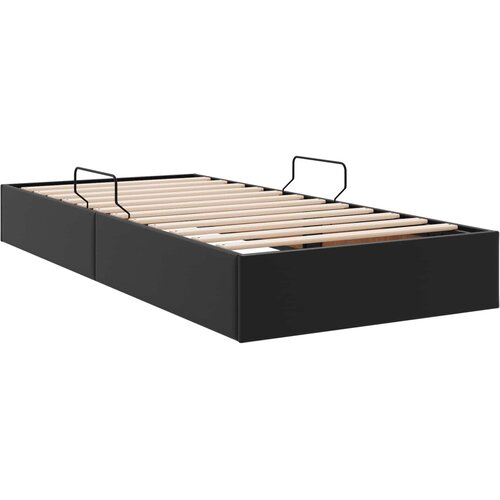  Otomanski krevet s pohranom Crna 90 x 190 cm Lažna koža Slike