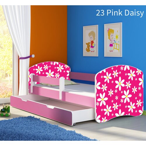  Dječji krevet ACMA s motivom, bočna roza + ladica 180x80 cm 23 Pink Daisy Cene