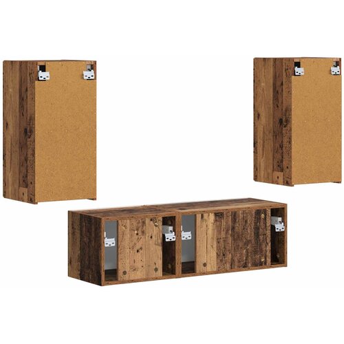  Set zidnog ormarića za TV 4 pcs Staro drvo Konstruirano drvo Slike