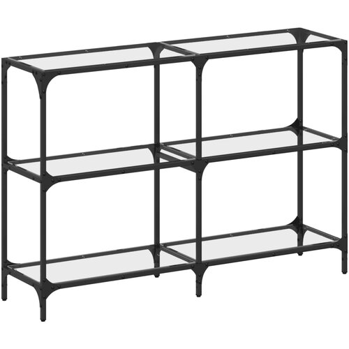 Maison Chic konzolna miza - miza ob steni s stekleno povr&amp;scaron;ino 118,5x30x81 cm jeklo, (21785857) Slike