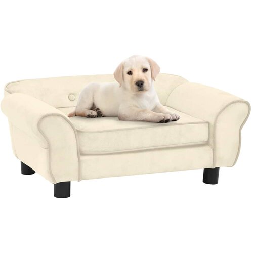 VidaXL Sofa za pse krem 72 x 45 x 30 cm pli&amp;scaron;ana Slike