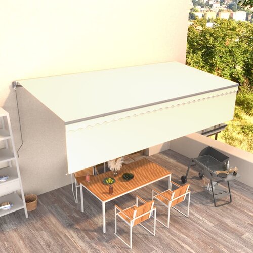 VidaXL Tenda na ručno uvlačenje s roletom 6 x 3 m krem Slike